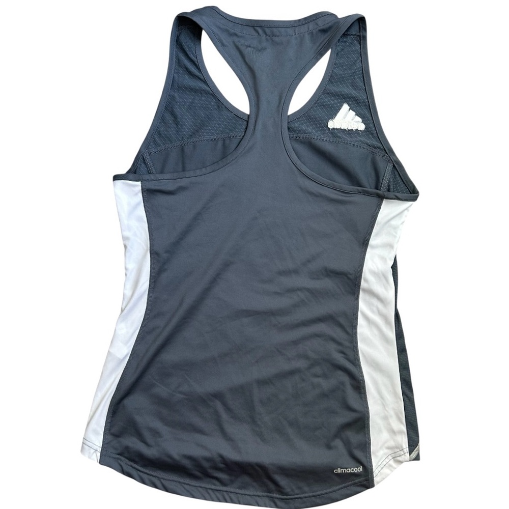 ADIDAS‎ Women’s Climacool Racerback Tank Top Onyx Gray/White Compression L - Picture 2 of 13
